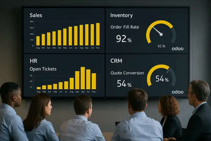 Odoo Enterprise ERP + Power BI — and it’s turning ordinary businesses into data-driven powerhouses. Cross-Departmental Visibility Odoo Enterprise ERP + Power BI — and it’s turning ordinary businesses into data-driven powerhouses. Cross-Departmental Visibility