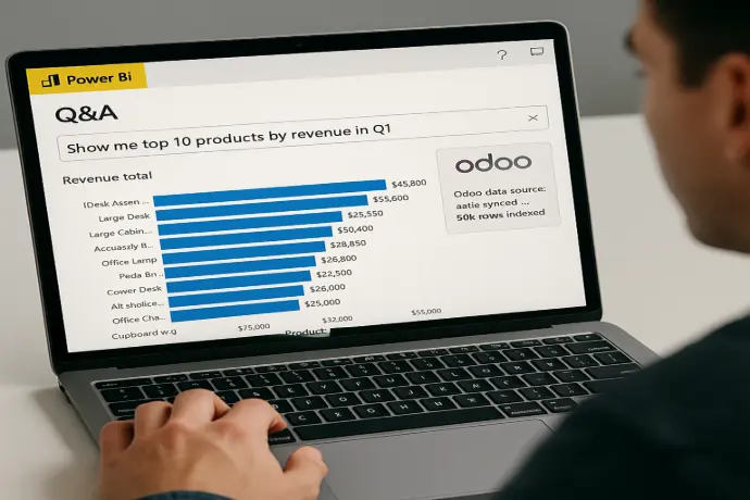Odoo Enterprise ERP + Power BI — and it’s turning ordinary businesses into data-driven powerhouses. Natural Language Query in Power BI Odoo Enterprise ERP + Power BI — and it’s turning ordinary businesses into data-driven powerhouses. Natural Language Query in Power BI