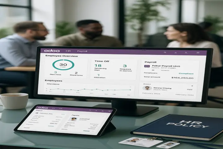 HR & Payroll Odoo v19 delivers substantial enhancements to its HR & Payroll modules, designed to simplify workforce management and ensure full regulatory compliance. With native support for ATO Single Touch Payroll Phase 2, streamlined onboarding workflows, and enhanced leave and attendance tracking, businesses can now manage HR operations with greater accuracy and efficiency. The new intuitive employee self-service portal empowers staff to manage their own profiles, leave requests, and payslips, while payroll automation features, including batch processing, real-time tax calculations, and award interpretation, reduce administrative workload. These improvements make Odoo v19 a comprehensive, end-to-end solution for modern HR and payroll operations. HR & Payroll Odoo v19 delivers substantial enhancements to its HR & Payroll modules, designed to simplify workforce management and ensure full regulatory compliance. With native support for ATO Single Touch Payroll Phase 2, streamlined onboarding workflows, and enhanced leave and attendance tracking, businesses can now manage HR operations with greater accuracy and efficiency. The new intuitive employee self-service portal empowers staff to manage their own profiles, leave requests, and payslips, while payroll automation features, including batch processing, real-time tax calculations, and award interpretation, reduce administrative workload. These improvements make Odoo v19 a comprehensive, end-to-end solution for modern HR and payroll operations.