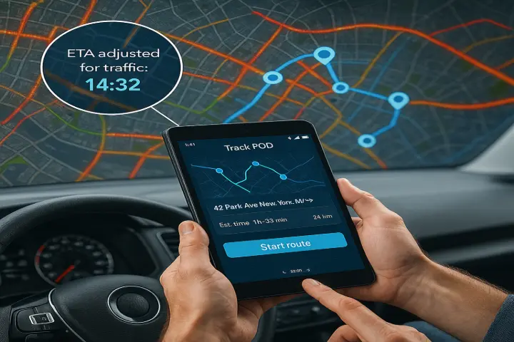 1. Route Optimisation with Live Data Using smart algorithms, Track-POD automatically plans optimal routes based on delivery windows, vehicle capacity, and real-time traffic conditions—reducing fuel costs and improving efficiency. Smart route planning minimises fuel costs and improves delivery speed using real-time data. Imagine Coastal Supplies, a Queensland-based wholesaler, was spending hours manually planning delivery routes. After implementing Track-POD with WMSSoft’s Odoo integration, the system began automatically adjusting for traffic and load constraints—reducing delivery delays by 32% within 60 days. 1. Route Optimisation with Live Data Using smart algorithms, Track-POD automatically plans optimal routes based on delivery windows, vehicle capacity, and real-time traffic conditions—reducing fuel costs and improving efficiency. Smart route planning minimises fuel costs and improves delivery speed using real-time data. Imagine Coastal Supplies, a Queensland-based wholesaler, was spending hours manually planning delivery routes. After implementing Track-POD with WMSSoft’s Odoo integration, the system began automatically adjusting for traffic and load constraints—reducing delivery delays by 32% within 60 days.